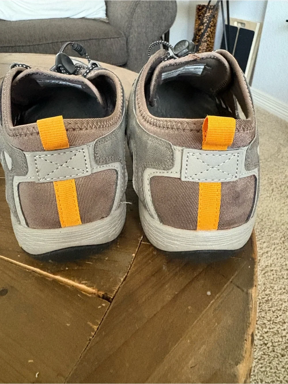 Eddie Bauer Brown and Gray Men's Outdoor Sandals with Quick-Lace